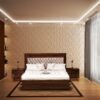 Wallnut-PU-polish-brass-strips-velvet-upholstery-laminated-inside-hydraulic-bed-Chanel-pull-out-drawers-background