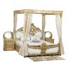 hand carved solid cp teak wood golden and white pu polish inside laminate and hydraulic storage tissue curtains
