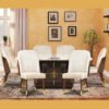 polyster finish bearl veneer ss brass inlay suede upholstery onex marble