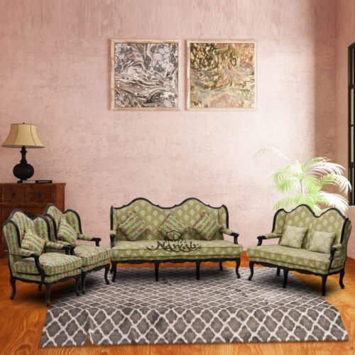 teak-wood-victorian-carving-sofa-cotton-floral-fabric-with-cushions-melamine-polish-background