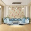 teakwood-hand-carved-sofa-blue-white-pearl-polish-with-golden-lining-high-end-suede-upholstery-table-blue-onyx-top-background